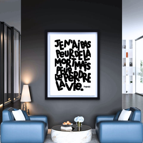 Peur de perdre la vie  I Œuvre originale de L’oiseau noir 56x76