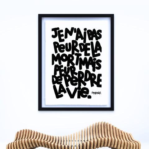 Peur de perdre la vie  I Œuvre originale de L’oiseau noir 56x76