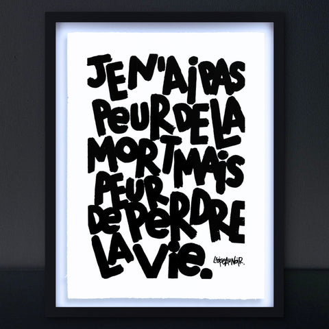 Peur de perdre la vie  I Œuvre originale de L’oiseau noir 56x76