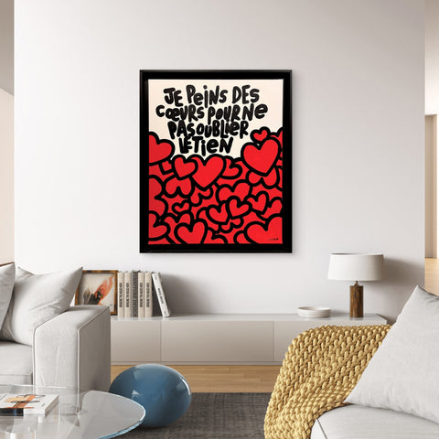 Pour ne pas oublier le tien I Œuvre originale sur toile et caisse américaine de L’oiseau noir 60x80