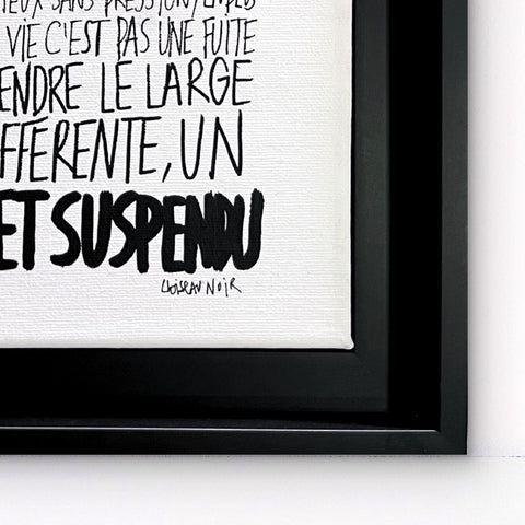 Prendre le large I Œuvre originale encadrée de L’oiseau noir 35x27