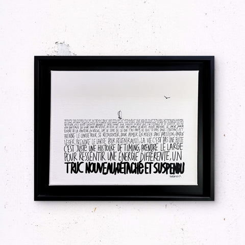 Prendre le large I Œuvre originale encadrée de L’oiseau noir 35x27