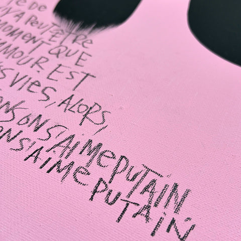 PUTAIN PINK I Œuvre originale sur toile de L’oiseau noir 100x81
