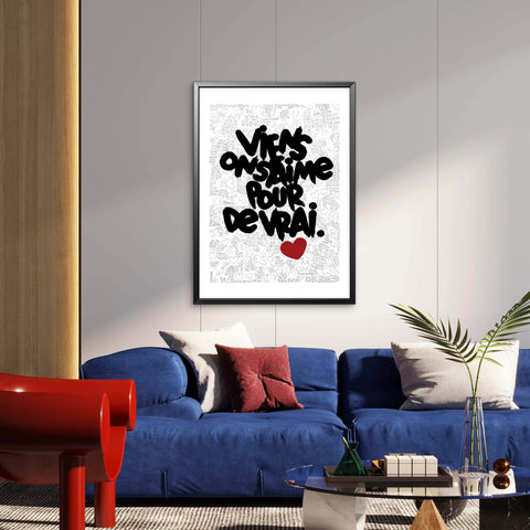 Affiche Sérigraphie "Pour de vrai" 150 exemplaires numérotées et signées 50x70