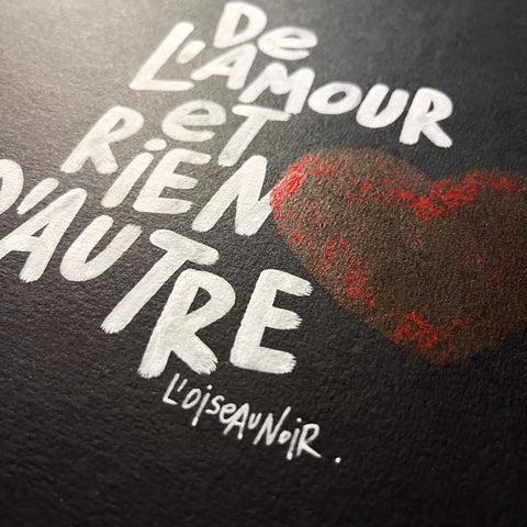 Rien d'autre I Œuvre originale encadrée de L’oiseau noir 30 x 42