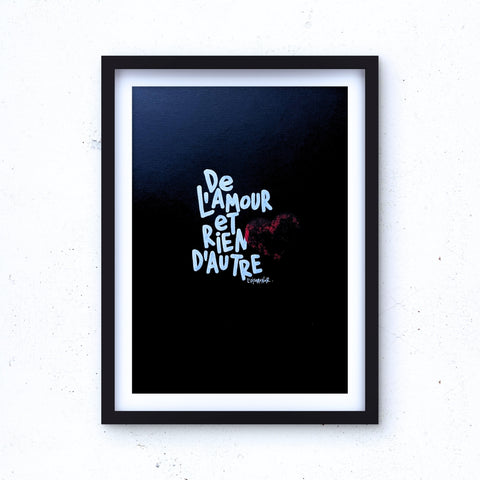 Rien d'autre I Œuvre originale encadrée de L’oiseau noir 30 x 42