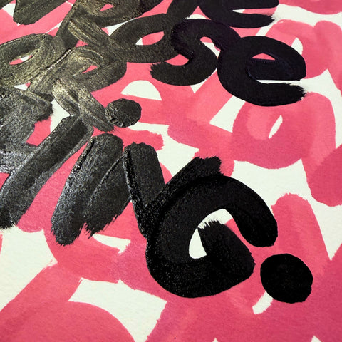 ROSE I Œuvre originale encadrée de L’oiseau noir 30x40