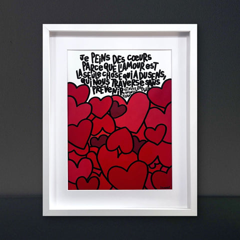 Sans prévenir I Œuvre originale encadrée de L’oiseau noir 32x42