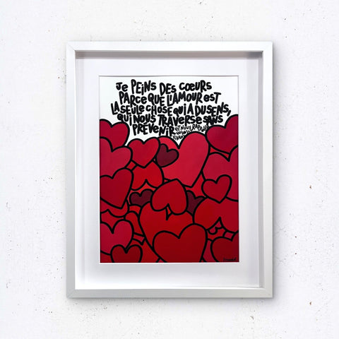 Sans prévenir I Œuvre originale encadrée de L’oiseau noir 32x42