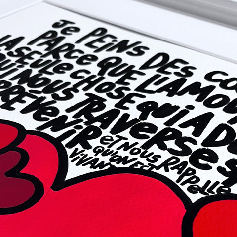 Sans prévenir I Œuvre originale encadrée de L’oiseau noir 32x42