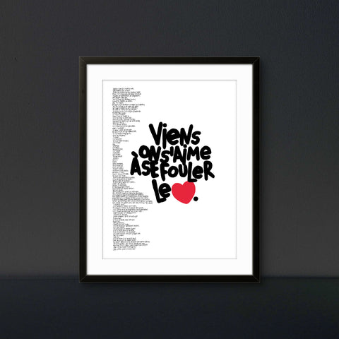Affiche reproduction "Se fouler le cœur" 100 exemplaires numérotés et signés 30x40