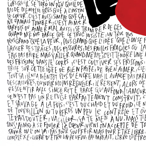 Affiche reproduction "Se fouler le cœur 2" 50 exemplaires numérotés et signés 30x40