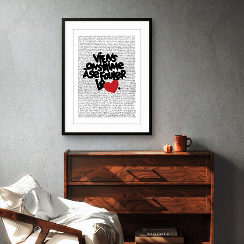 Affiche reproduction "Se fouler le cœur 2" 50 exemplaires numérotés et signés 30x40