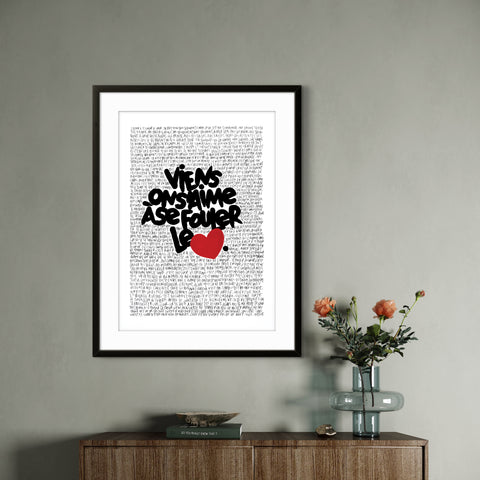 Affiche reproduction "Se fouler le cœur 2" 50 exemplaires numérotés et signés 30x40