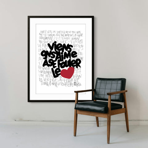 Précommande Affiche Sérigraphie "Se fouler le cœur 3" 100 exemplaires numérotées et signées 50x70