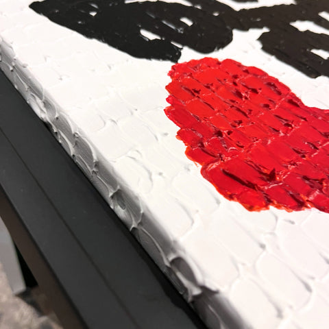SE FOULER LE CŒUR mosaïque I Œuvre originale sur toile de L’oiseau noir 50x50