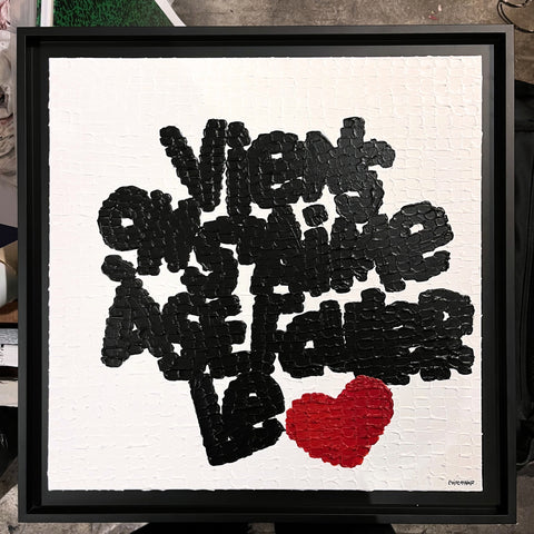 SE FOULER LE CŒUR mosaïque I Œuvre originale sur toile de L’oiseau noir 50x50