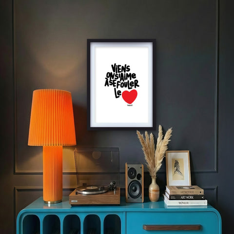 Affiche reproduction "Aimer à se fouler le cœur" 100 exemplaires numérotés et signés 30x42