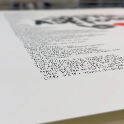 Affiche Sérigraphie "Se fouler le cœur" 100 exemplaires numérotées et signées 50x70