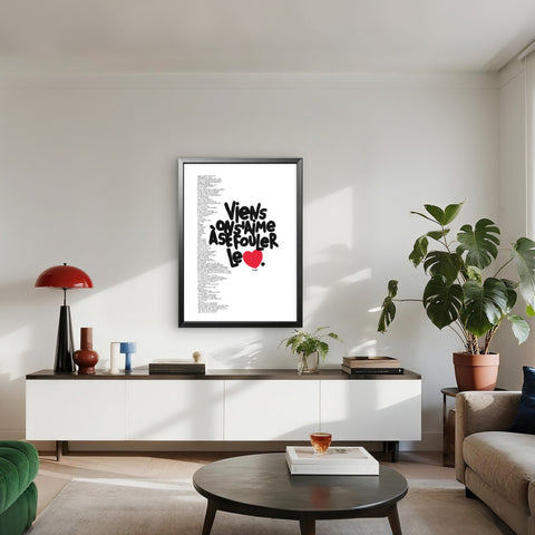 Affiche Sérigraphie "Se fouler le cœur" 100 exemplaires numérotées et signées 50x70
