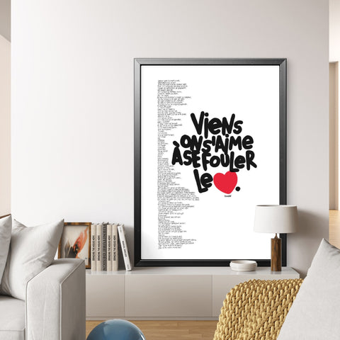 Affiche Sérigraphie "Se fouler le cœur" 100 exemplaires numérotées et signées 50x70