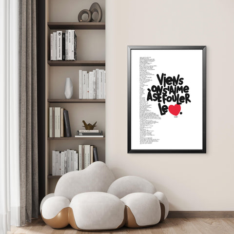 Affiche Sérigraphie "Se fouler le cœur" 100 exemplaires numérotées et signées 50x70