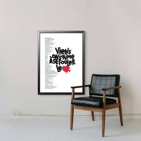 Affiche Sérigraphie "Se fouler le cœur" 100 exemplaires numérotées et signées 50x70