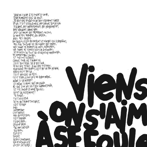 Affiche Sérigraphie "Se fouler le cœur" 100 exemplaires numérotées et signées 50x70
