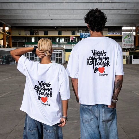 T-shirt mixte à manche courte "Se fouler le cœur" L'oiseau noir x Maison bon feu
