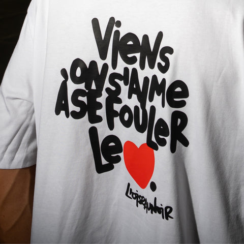 T-shirt mixte à manche courte "Se fouler le cœur" L'oiseau noir x Maison bon feu