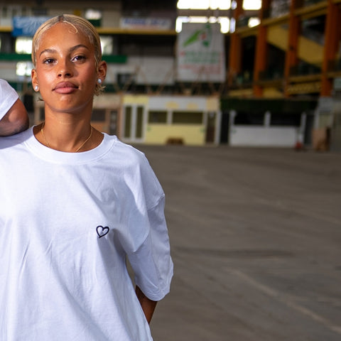 T-shirt mixte à manche courte "Se fouler le cœur" L'oiseau noir x Maison bon feu