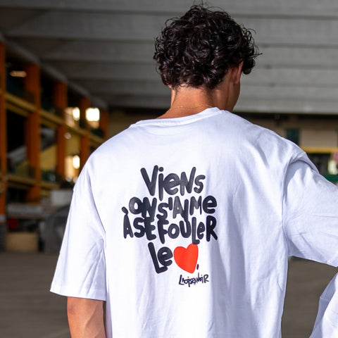 T-shirt mixte à manche courte "Se fouler le cœur" L'oiseau noir x Maison bon feu