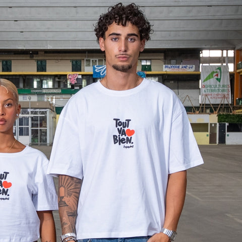 T-shirt homme à manche courte "Tout va bien" L'oiseau noir x Maison bon feu