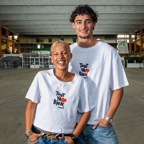 T-shirt homme à manche courte "Tout va bien" L'oiseau noir x Maison bon feu
