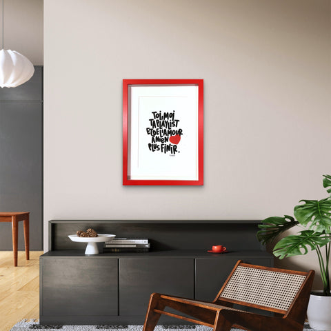 Ta playlist I Œuvre originale encadrée de L’oiseau noir 30x42