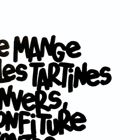 Tartine à l'envers I Œuvre originale de L’oiseau noir 30x42