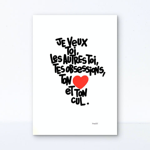 Tes obséssions I Œuvre originale de L’oiseau noir 30x42