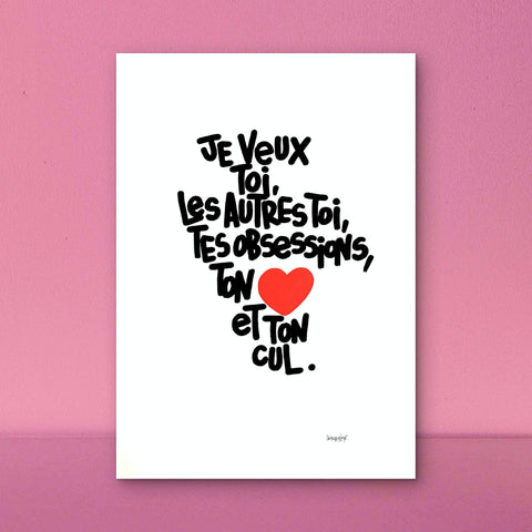 Tes obséssions I Œuvre originale de L’oiseau noir 30x42