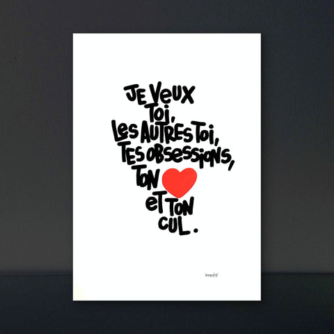 Tes obséssions I Œuvre originale de L’oiseau noir 30x42