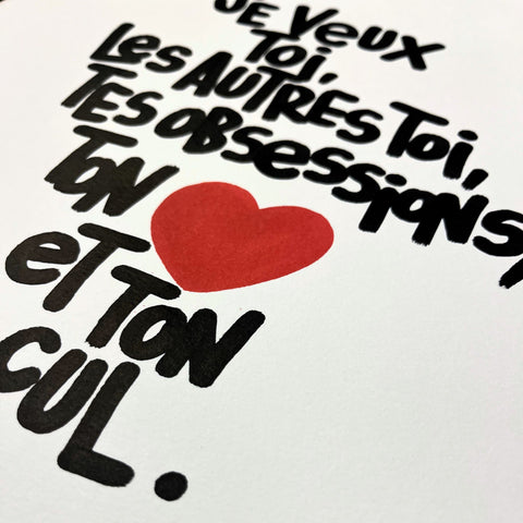 Tes obséssions I Œuvre originale de L’oiseau noir 30x42