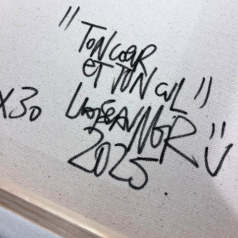 Ton cœur et ton cul I Œuvre originale sur toile de L’oiseau noir 30x30