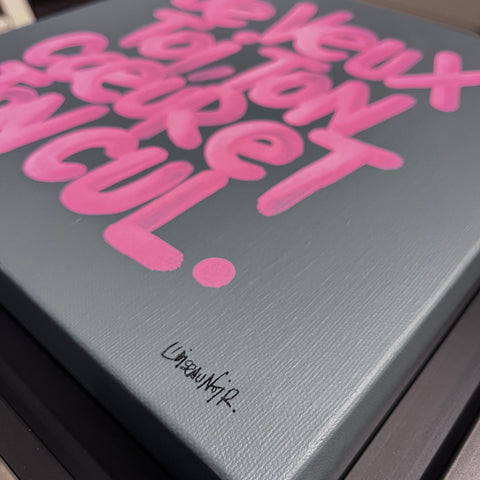 Ton cœur et ton cul I Œuvre originale sur toile de L’oiseau noir 30x30