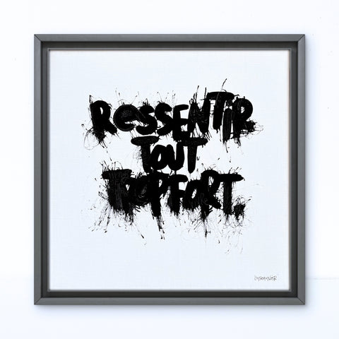 Tout trop fort I Œuvre originale sur toile et caisse américaine de L’oiseau noir 30x30