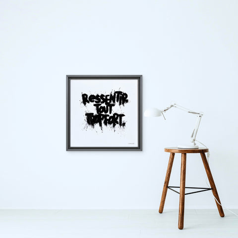Tout trop fort I Œuvre originale sur toile et caisse américaine de L’oiseau noir 30x30