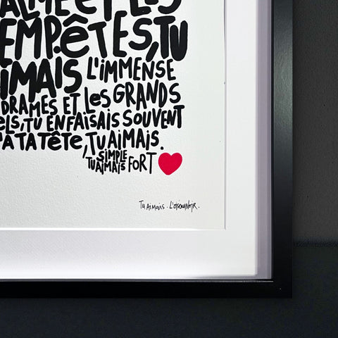 Tu aimais I Œuvre originale encadrée de L’oiseau noir 30x40