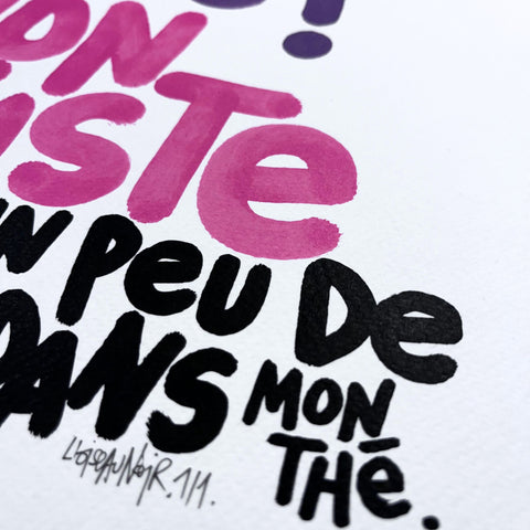 Un peu d'folie I Œuvre originale de L’oiseau noir 30x42