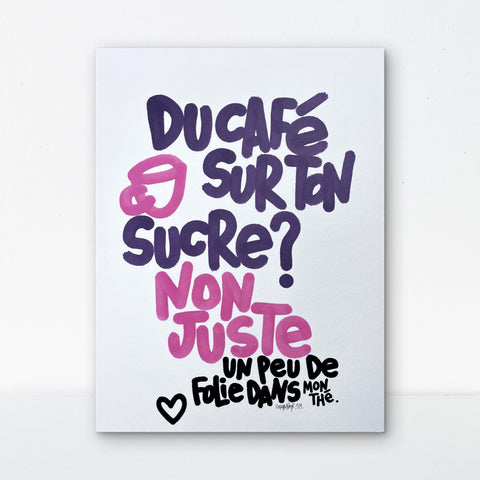 Un peu d'folie I Œuvre originale de L’oiseau noir 30x42