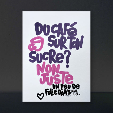 Un peu d'folie I Œuvre originale de L’oiseau noir 30x42