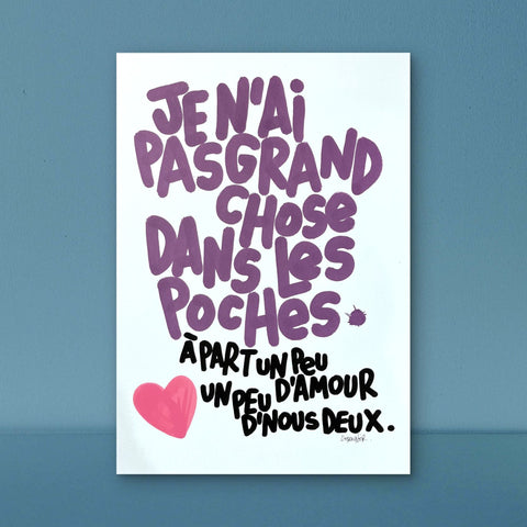 Un peu d'nous deux I Œuvre originale de L’oiseau noir 30x42