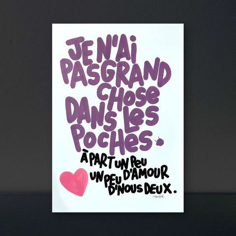 Un peu d'nous deux I Œuvre originale de L’oiseau noir 30x42